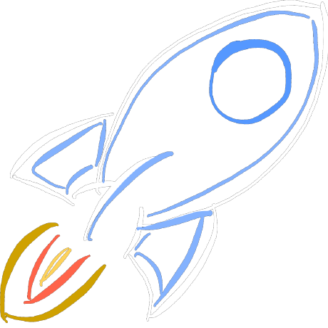 To The Moon Labs hand-drawn rocket